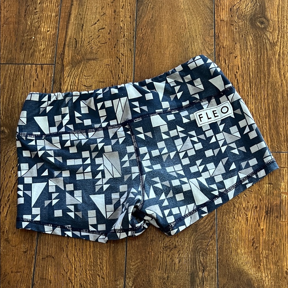 Fleo Black and Gray Geometric Shorts